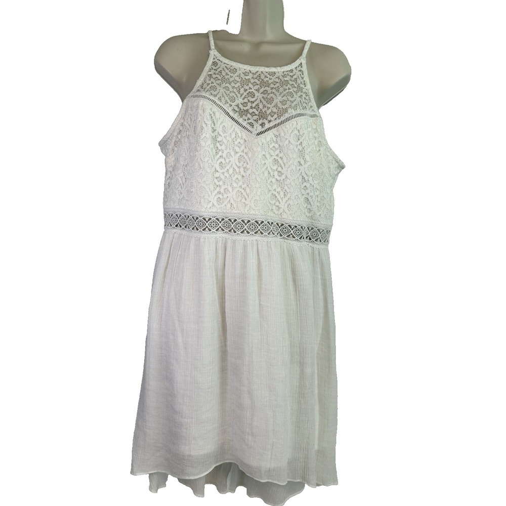 By & By Sweetheart Neckline Crochet Lace Dress Sz 15 Juniors High Low Hem Party